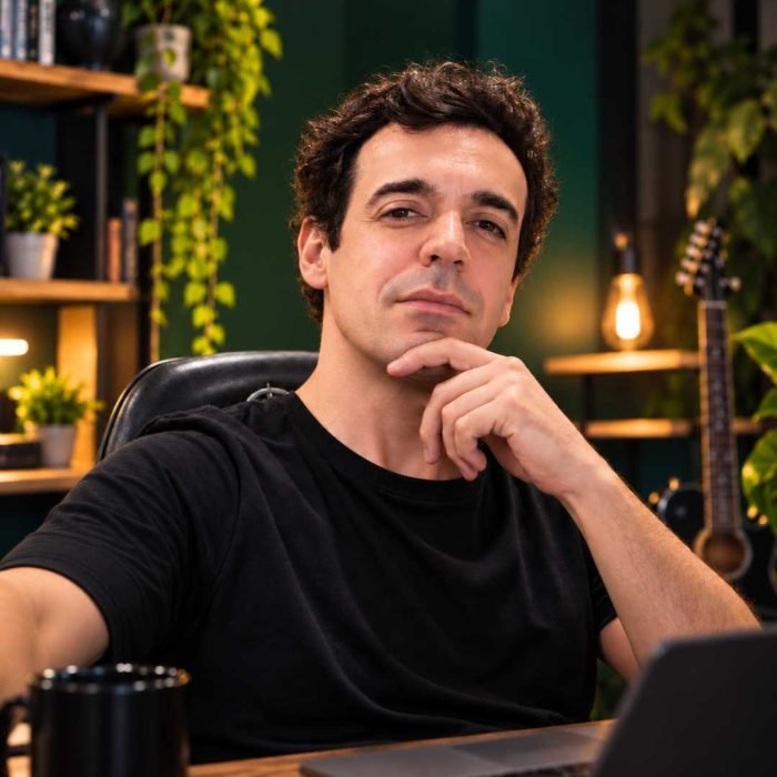 Vini Michelon em estúdio criativo